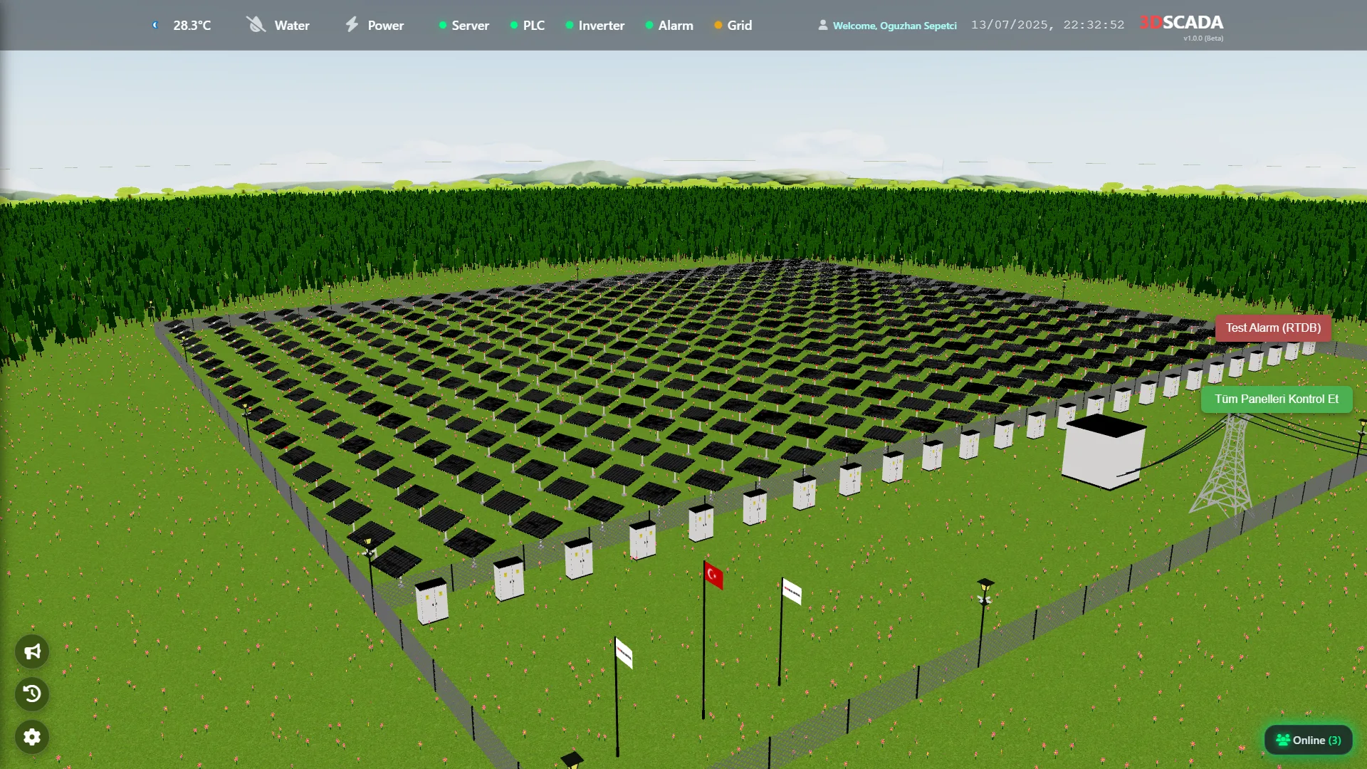 Solar Power Plant (SPP) 3D SCADA System